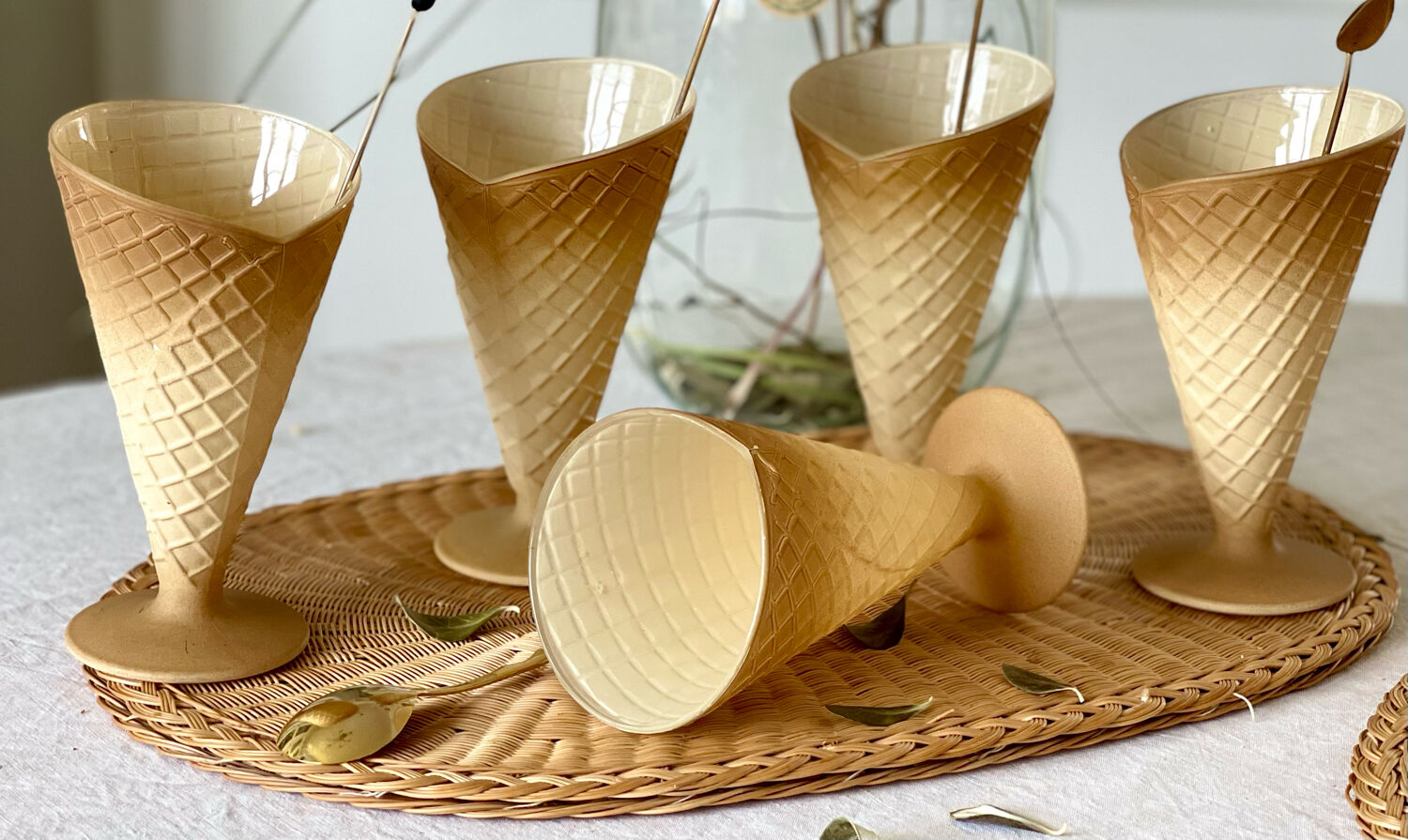 Set of 5 ice cream cups Italy 1960