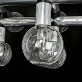 Large Sputnik atomium chrome suspension light by Kalmar, Austria, 1970s.