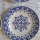 Set of 6 opaque porcelain dinner plates from St Amand