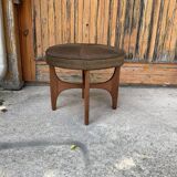 Mid-century ottoman in brown teak by Kofod Larsen for G-Plan, Denmark, 1960s.