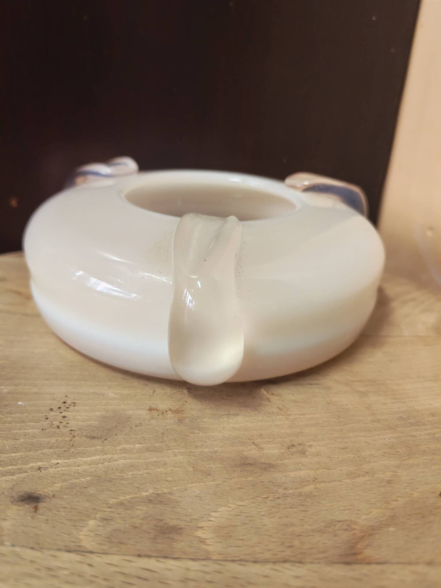 Opaline glass ashtray and pocket tray Poland 1970