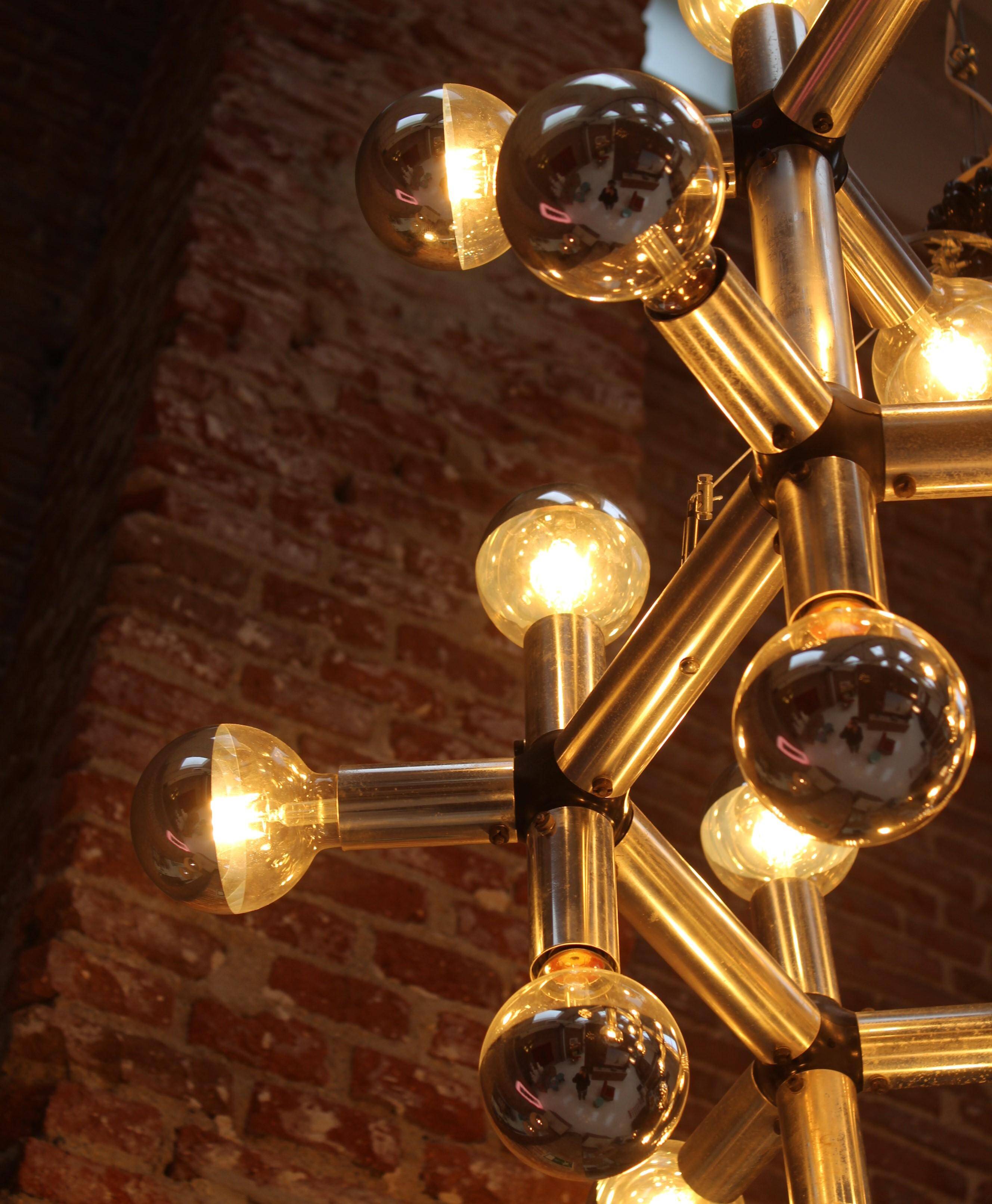 Mid Century Robert Haussmann Atomic Suspension Lamp, Sculptural Lamp 1969