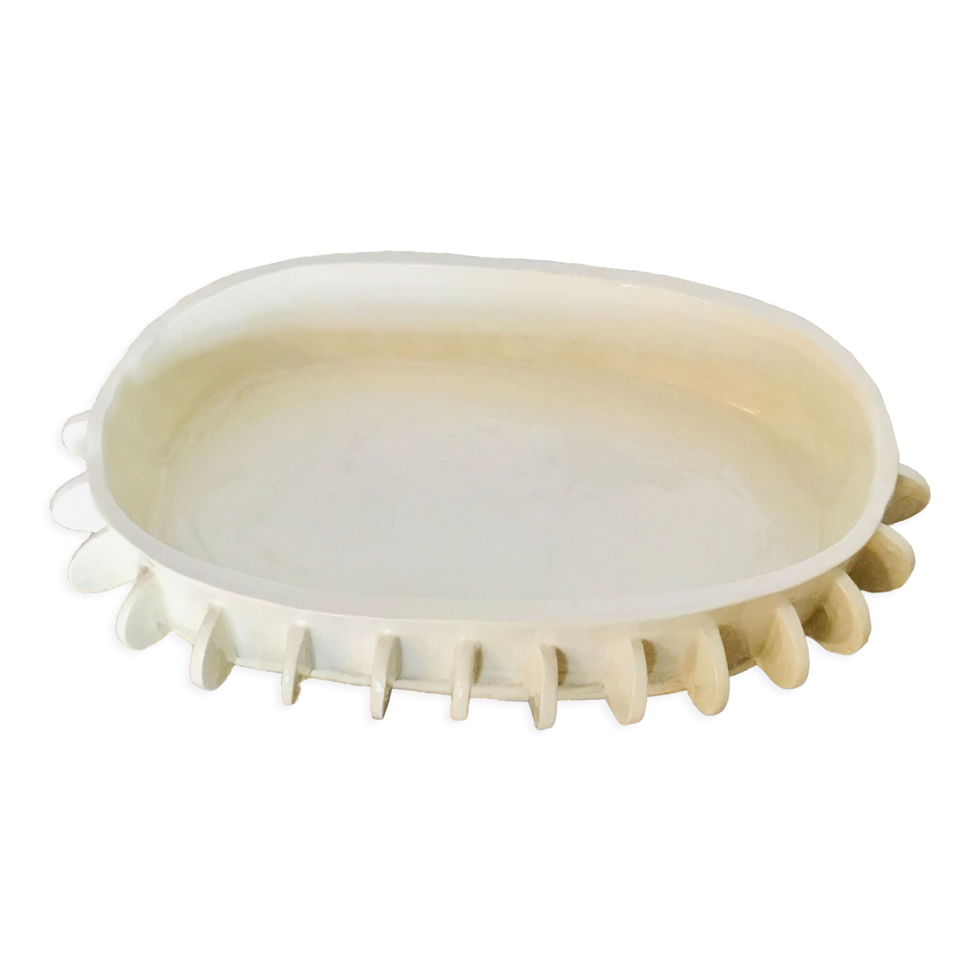 Hand-painted glazed ceramic presentation dish artisanal Vallauris