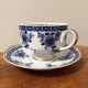 Tasse à thé en porcelaine Wallendorf avec soucoupe, Echt Kobalt, motif fleur bleue
