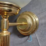 Paire d'appliques de style Art Déco en laiton et verre laiteux, Sölken Leuchten