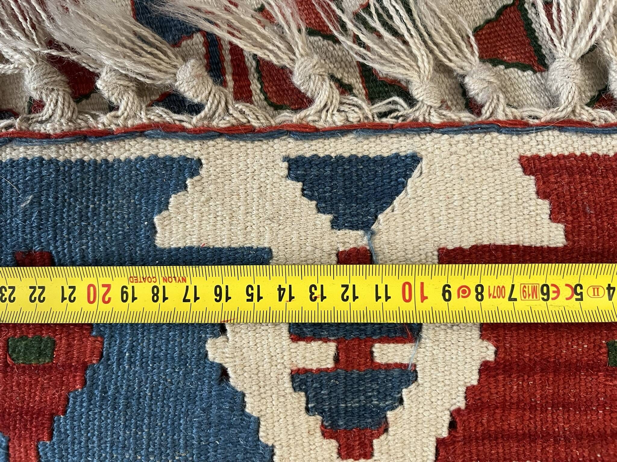 Ancient Turkish Kilim rug handwoven – geometric patterns 98x96 cm
