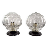 Pair of bubble globe wall lights