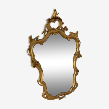 Large gilded baroque style wall mirror
