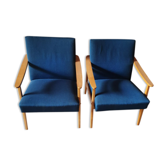 Pair of scandinavian armchairs 1970