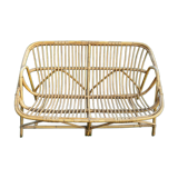 Vintage rattan bench