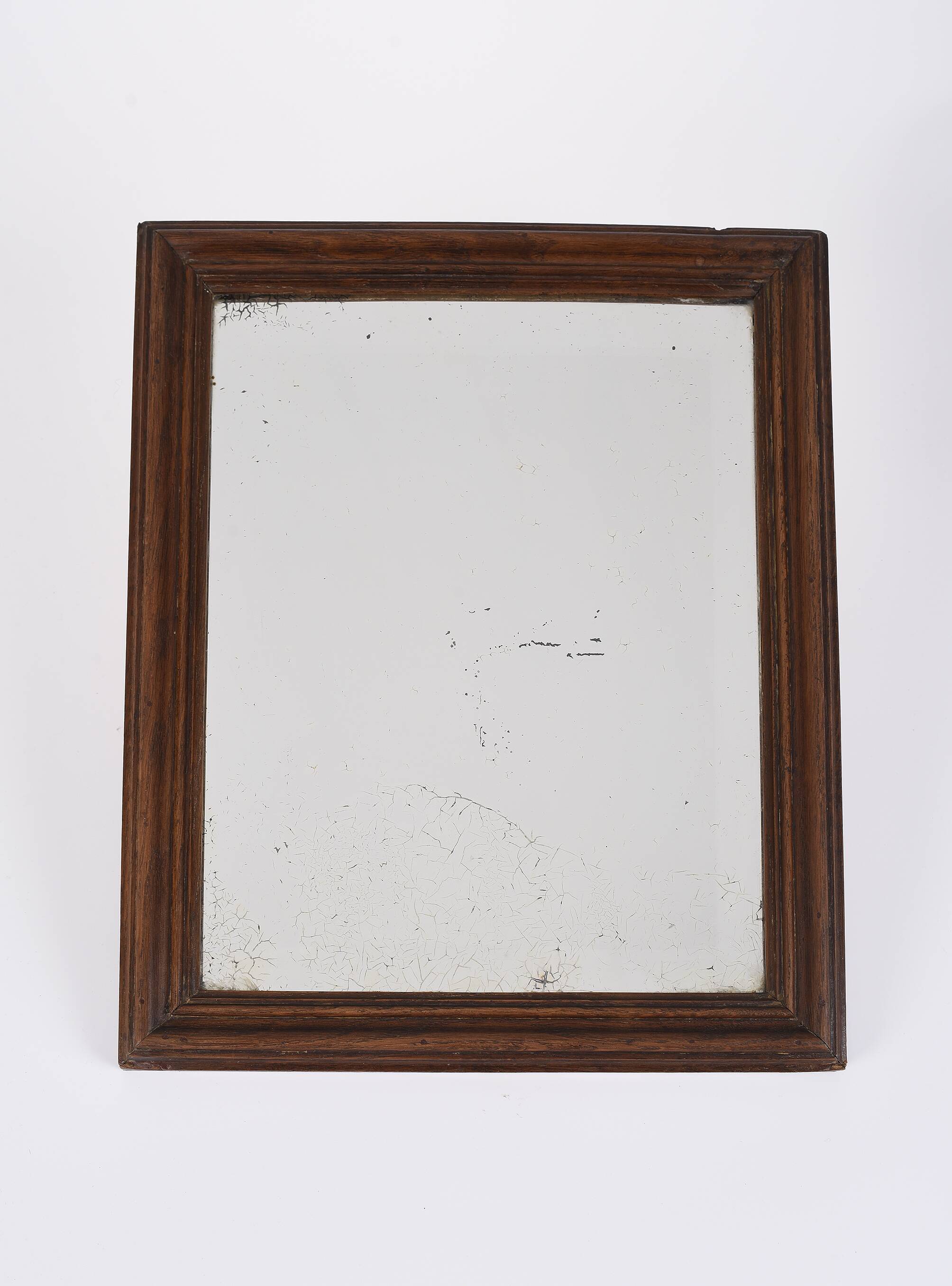 Old rectangular mirror, wooden frame