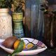 Three vintage free-form ceramic ravine dishes from the 1950s