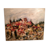 Oil painting on canvas signed by the Françoise Griffiths art workshop