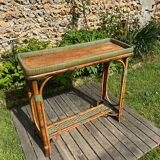 Vintage 1950s rattan console