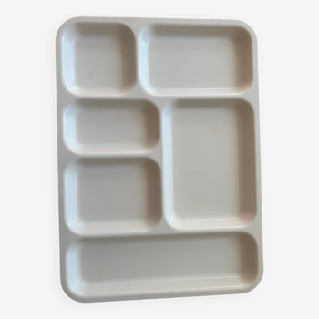 Meal tray with vintage white compartments