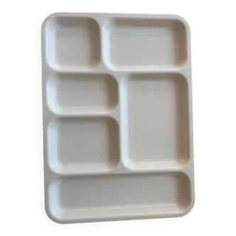 Meal tray with vintage white compartments