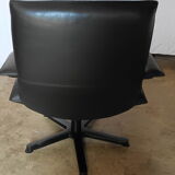 Office armchair in leather by Jean Louis Berthet pure Mobilier International, 80s
