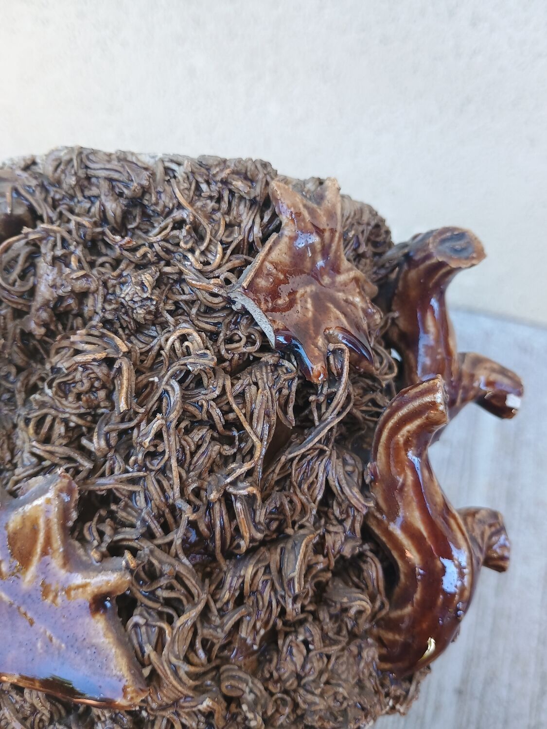 BOSSOT in Ciry-le-Noble (71) Stoneware tobacco pot with naturalist decoration