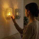 Helena Tynell Glashütte Limburg 1960 vintage Germany wall lights x2