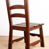 Set of 6 large Brutalist chairs in solid oak from the 1950s.