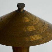 Art Deco table lamp in patinated brass from the 1940s.