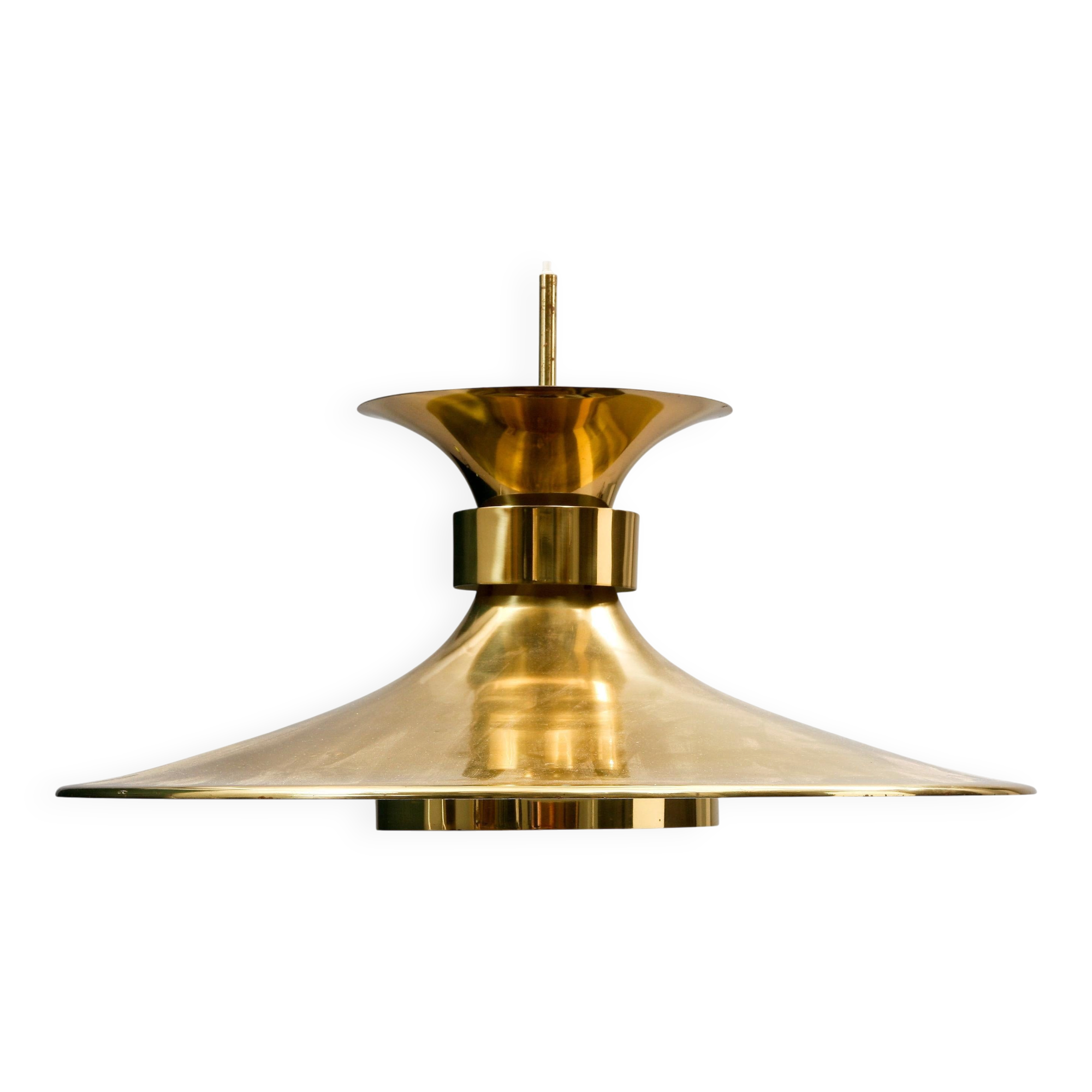 Grande lampe à suspension Boras en laiton de Borens, Suède, 1960