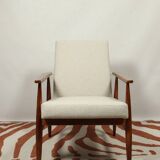 Vintage armchair Bouclè Beige lounge chair Mid Century Modern
