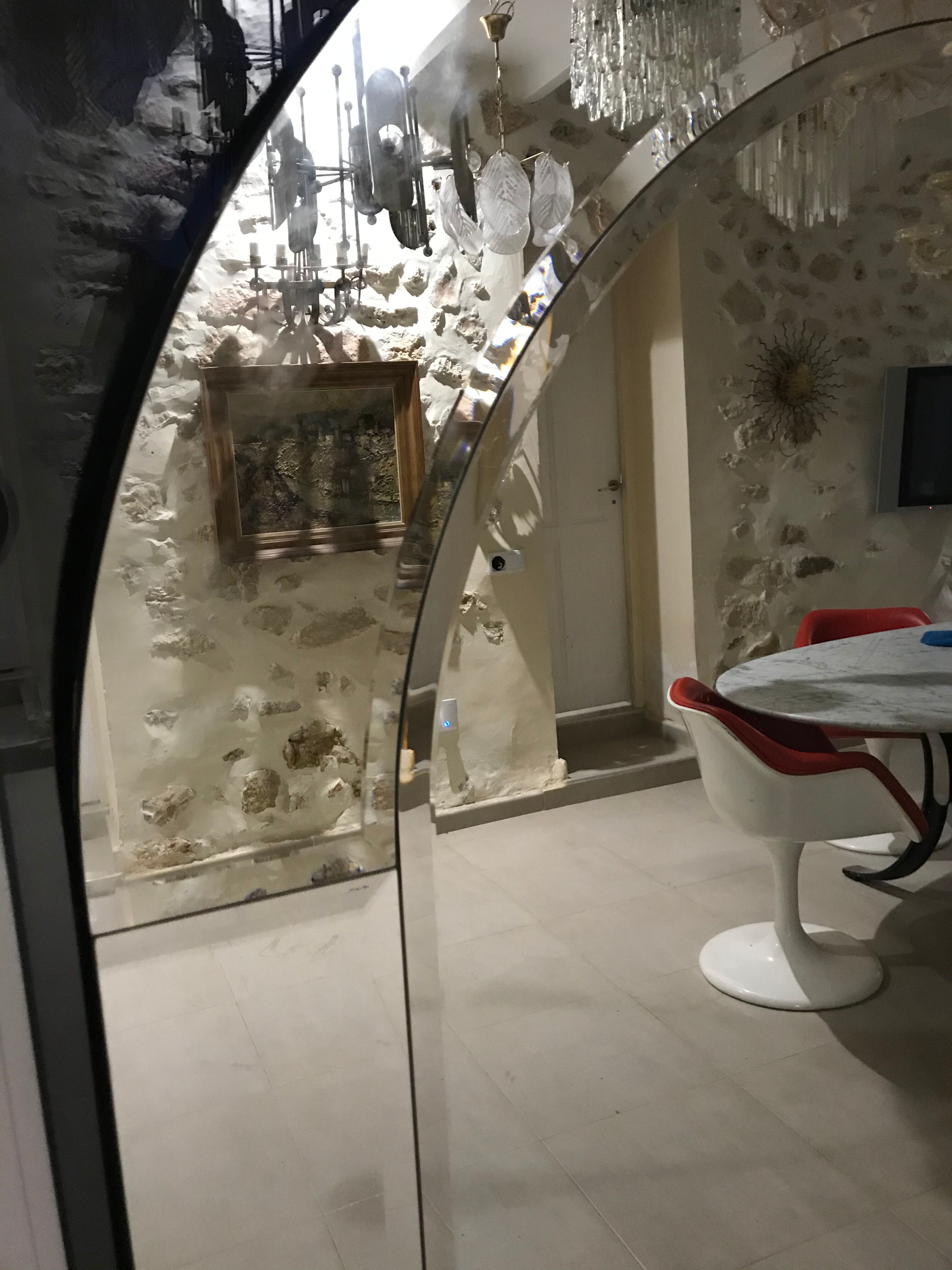 Miroir arcade verre biseauté vintage - 180x120cm