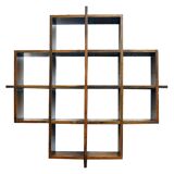 Cubical wall bookcase in laminated made in Italy 1970s