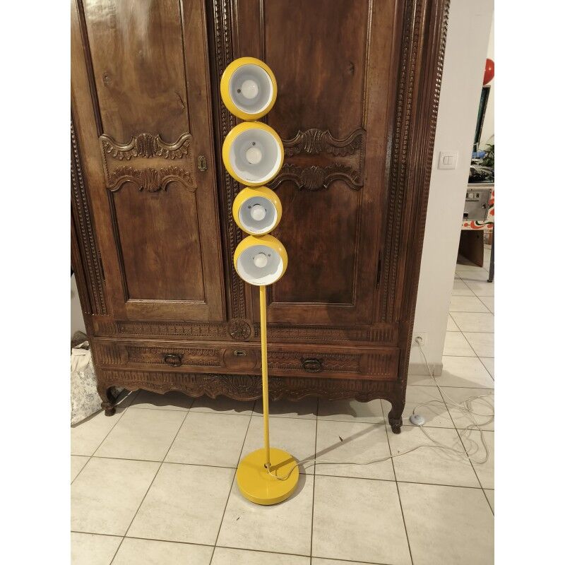 Vintage yellow metal floor lamp