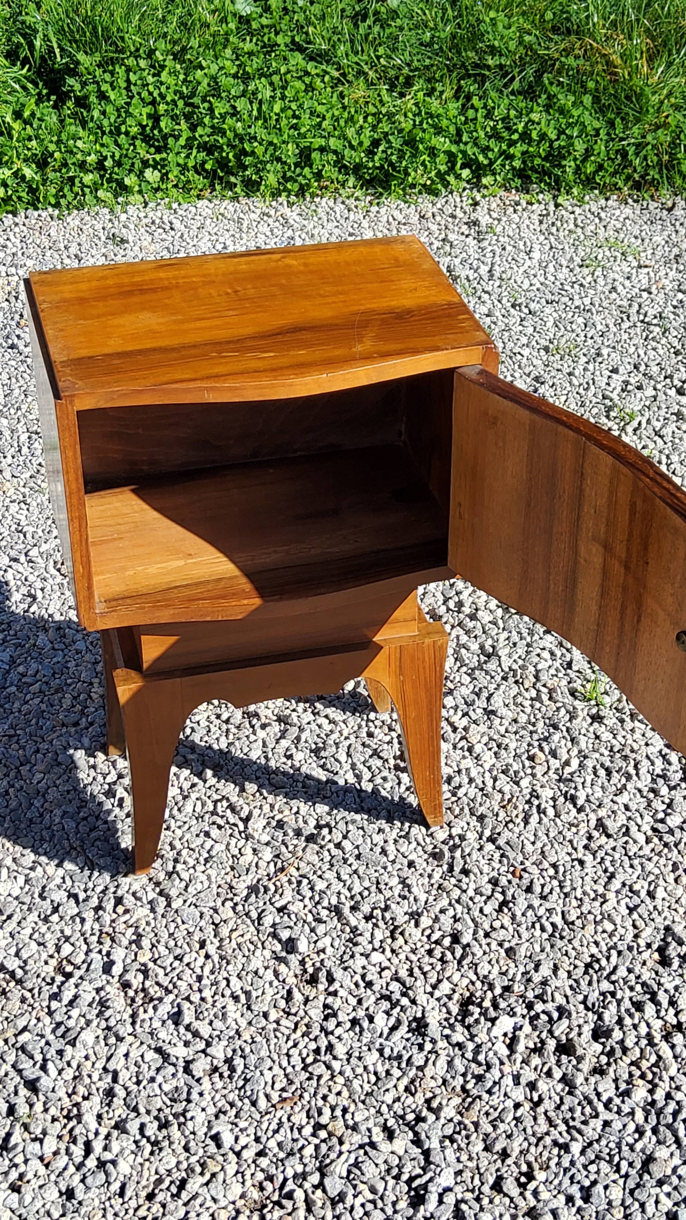 Pair of vintage 50s walnut bedside tables
