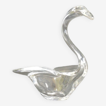 Swan Trinket Crystal Glass Art Vannes-Le-Chatel /Vintage 1960