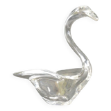 Swan Trinket Crystal Glass Art Vannes-Le-Chatel /Vintage 1960