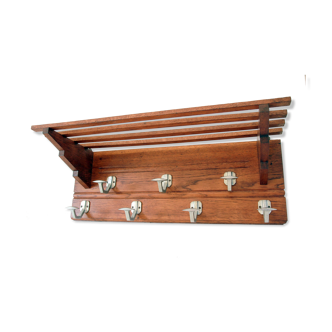 Baggage door and wooden coat rack