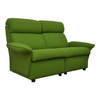 Two-seater modular sofa in green wool, 1970s