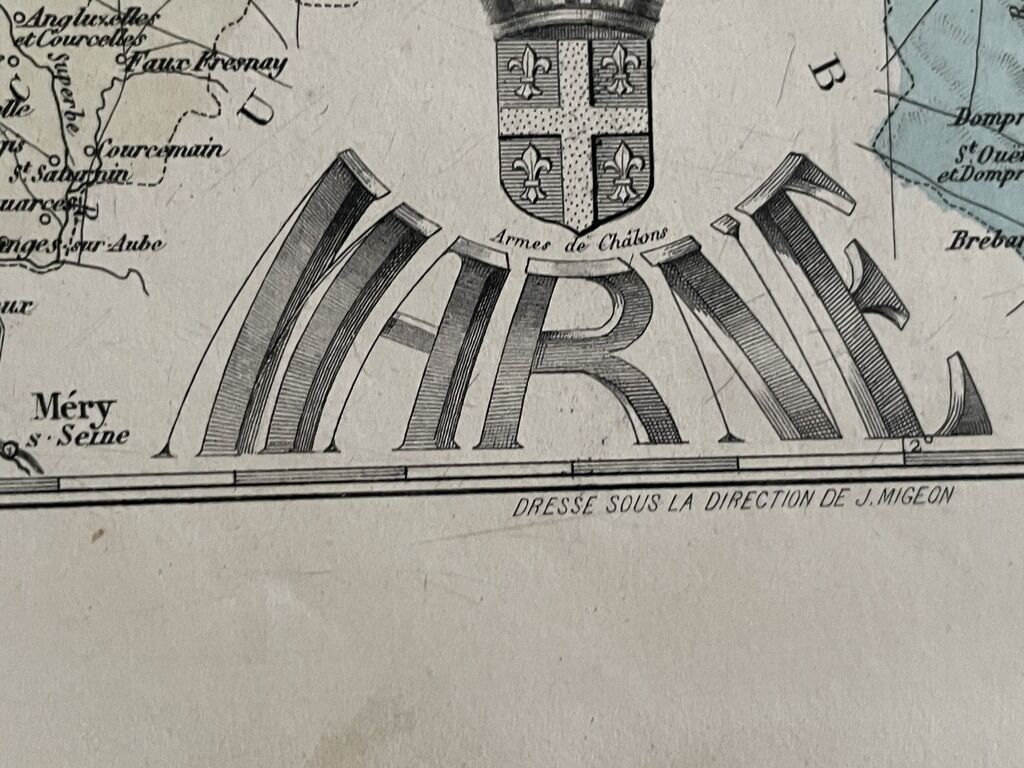 Ancient map of the Marne