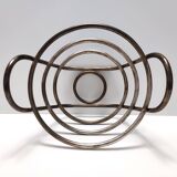 Postmodern Sheffield Plated Metal Fruit Basket by Lino Sabattini, Marked, Italy