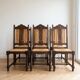 Set of 6 Basque-style wooden dining chairs.