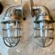 Pair of industrial marine wall lamps
