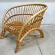 Handcrafted Bamboo lounge chair with leather lacings, Italy 1970s
