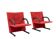 Postmodern T Line Lounge Chairs by Arflex, Red Alcantara, Italy, 1982
