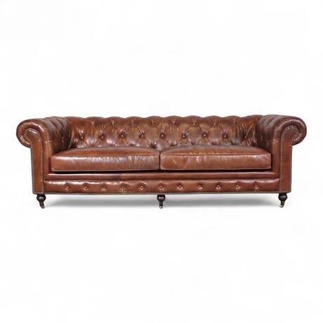 Chesterfield canapé in vintage brown leather