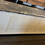 Countertop or loom cabinet with panel drawers