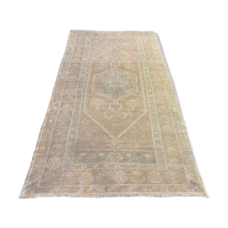 Tapis délavé beige & blue zone neutre 108x210cm