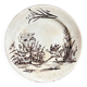 Assiette plate Tunstall en terre de fer anglaise marron et dorée, service "Amazon" vers 1880
