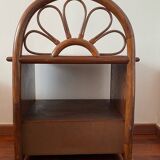 Angel Cerdá bedside table in rattan wood and canework