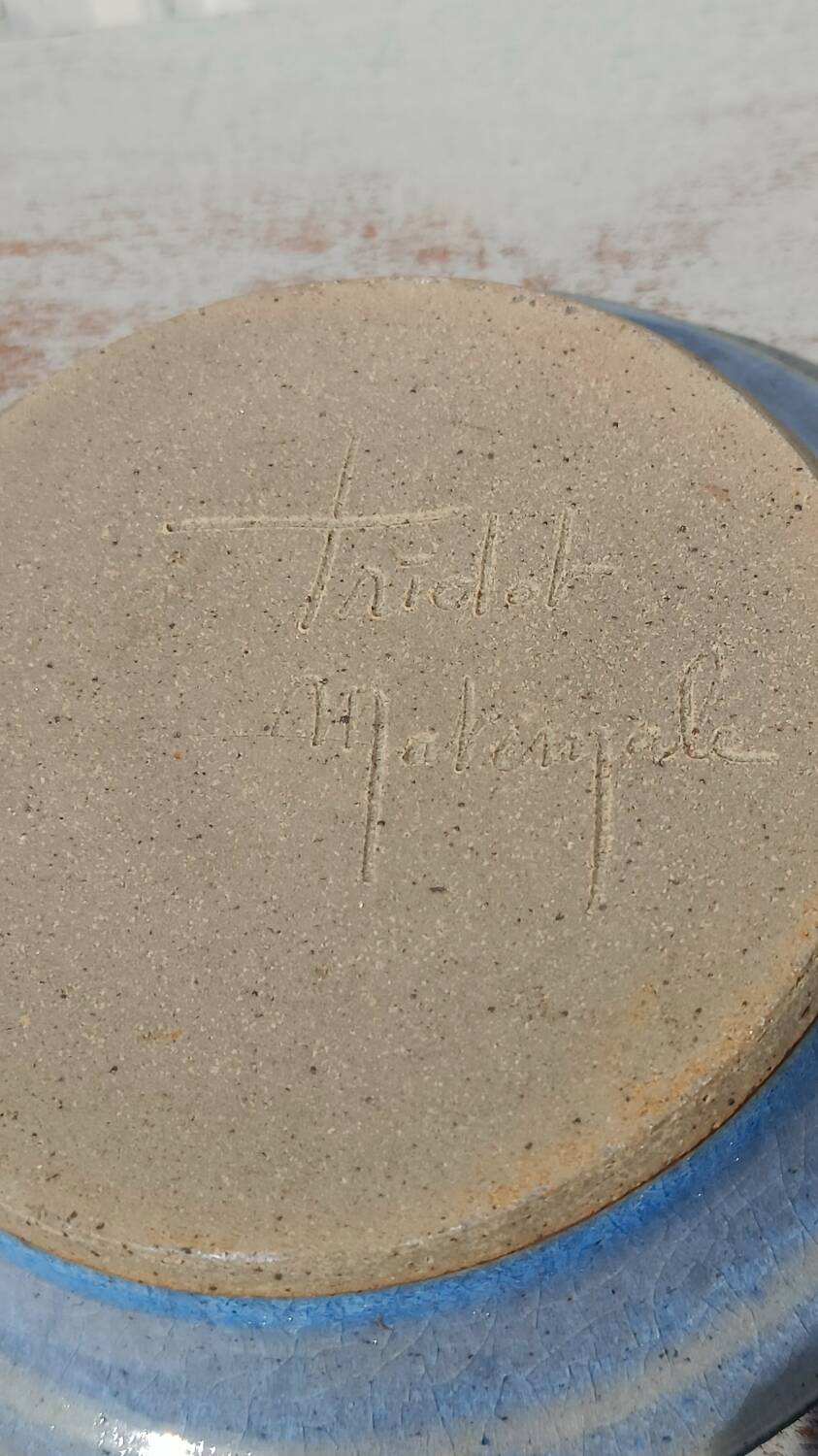 Bougeoir artisanal en grès émaillé