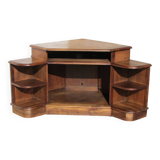 Superb corner cabinet in solid walnut, very good quality