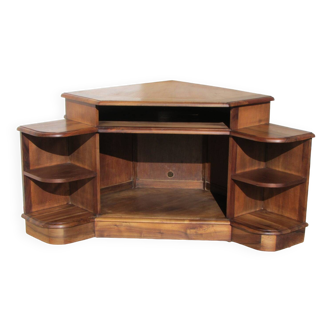 Superb corner cabinet in solid walnut, very good quality