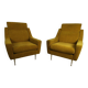 Fauteuils en velours moutarde, 1960